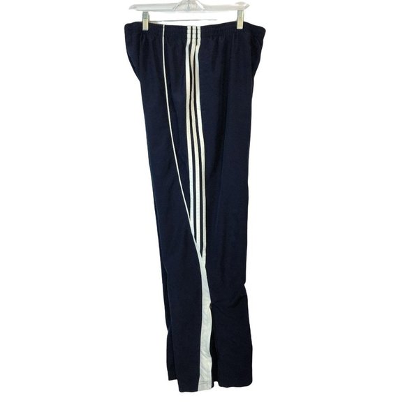 adidas Other - Adidas Navy White Men's Mesh Lined Track Pants Large Athletic Zip Ankle Pocket